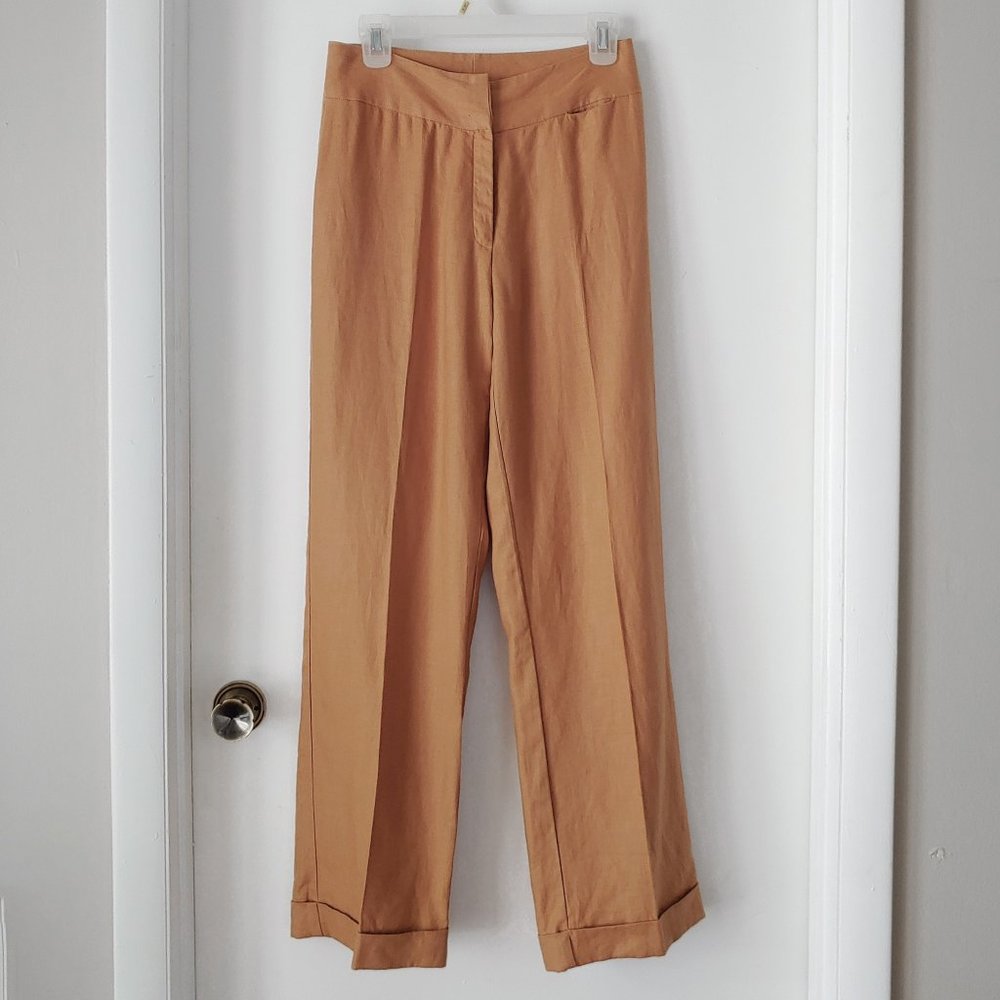 Vintage High Waist Linen Pants by J. Khaki